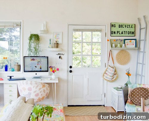 Quaint Vine-Covered Cottage House Crashers Tour 4 Living area with quilts and thrifted furniture
