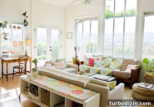 Quaint Vine-Covered Cottage House Crashers Tour 5 Quilts and cozy seating