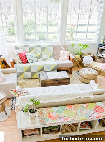 Quaint Vine-Covered Cottage House Crashers Tour 6 Bright light through windows