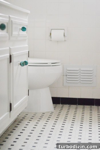 How We Sold Our House Faster as For-Sale-By-Owner (FSBO) 7 Bathroom With Vintage Basketweave Black And White Tile