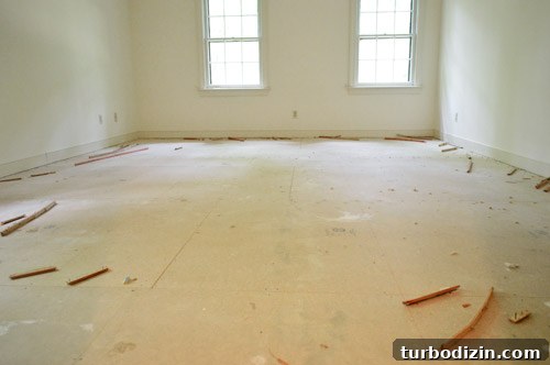 subfloor with carpet removed