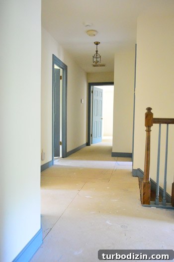 carpet removed in hallway