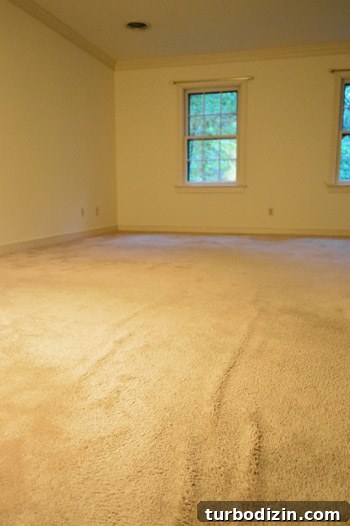 old wrinkled carpet in bedroom