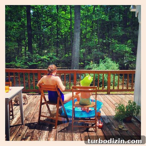 Fix a Hole in Your Deck: Step-by-Step Repair Guide 17 Sherring and child sunbathing on wooden deck