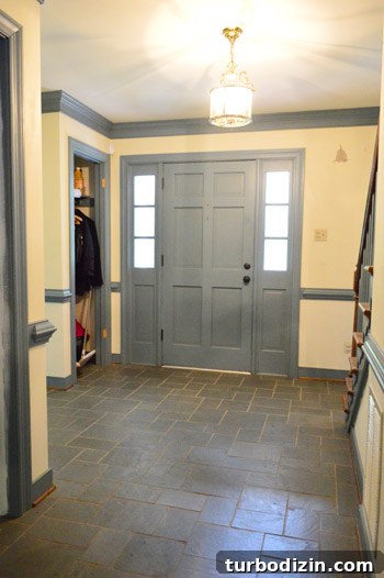 Paint Trim Without a Sprayer: Pro Techniques for Smooth Results 2 Foyer with blue trim
