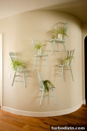 House Crashing: Calm, Clever Strategies for Safer Living 4 Entryway Display With Vintage Chairs Cut In Half And Mounted To Wall With Plants