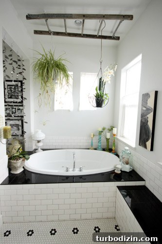 House Crashing: Calm, Clever Strategies for Safer Living 10 Built-In Bathtub With Ladder Hanging On Ceiling As Plant Display