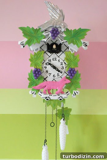 Child-painted cuckoo clock