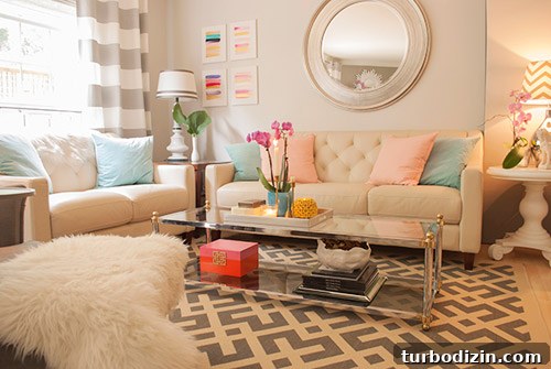 Living area with orchids
