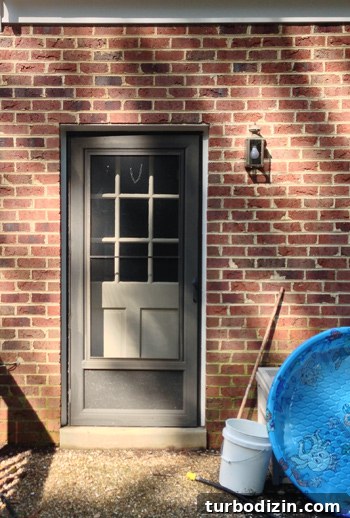 Back door area needing paint and trim repair