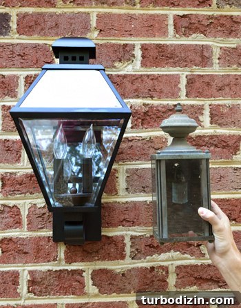Old versus new light side by side