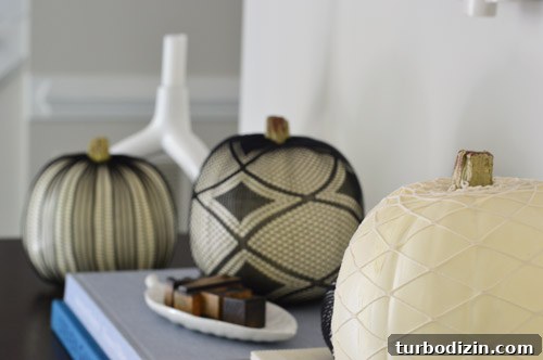 Fishnet covered faux pumpkin