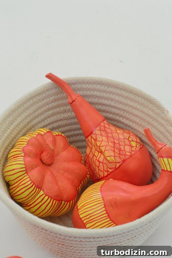 Finished painted gourds