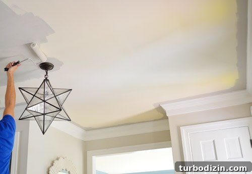 Painting a ceiling a darker gray Revere Pewter by Benjamin Moore