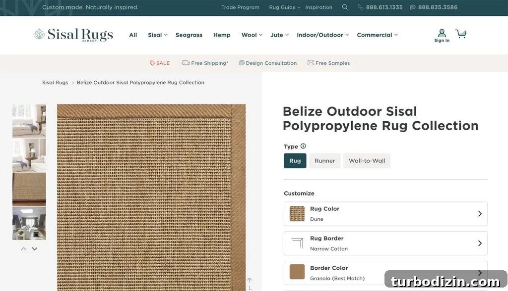 Screenshot of Sisal Rugs Direct Belize Rug