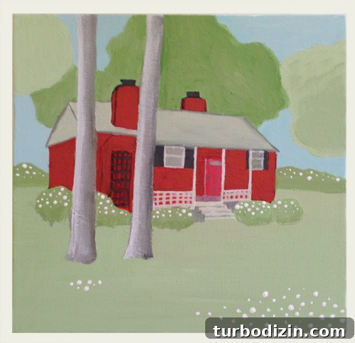 How to Paint a House Portrait: Step-by-Step Guide for Beginners 2 House portrait in progress