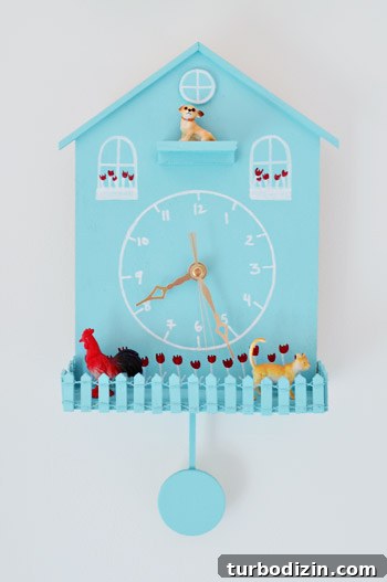 How to Build a Working Clock: Step-by-Step Guide for Beginners 2 Handmade house-shaped clock on wall