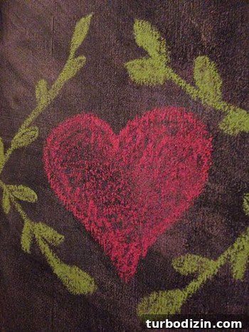 DIY Gratitude Jar: Simple Family Project to Share Thanks 3 Chalkboard drawn heart with leaf garland around it