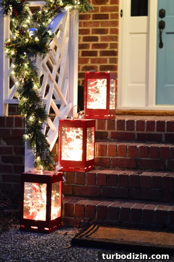 How to Hang Wreaths on Windows: Simple, Secure Methods 13 Red lanterns on steps at night