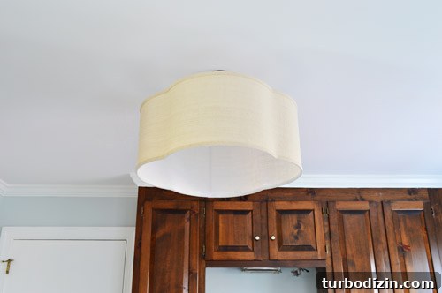 Quatrefoil linen pendant light fixture with shade