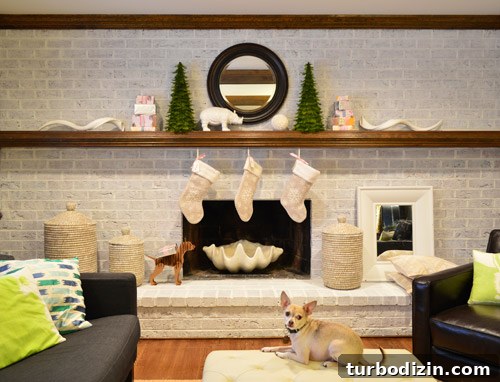 Festive Holiday Decorating Ideas for a Cozy Home 5 Cardboard dog decoration with present