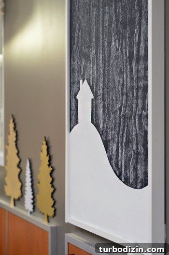 Holiday Makeover at the Children's Hospital: Transforming Care Spaces 11 Holiday Chalkboard Wall Hanging With Snow Scene Drawn On It