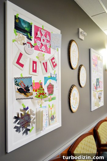 Holiday Makeover at the Children's Hospital: Transforming Care Spaces 12 Holiday Corkboard In Childrens Hospital With Christmas Cards