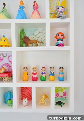 DIY Wood Cubby Shelf for a Kids Room: Step-by-Step Build Guide 18 Figurines arranged in cubbies