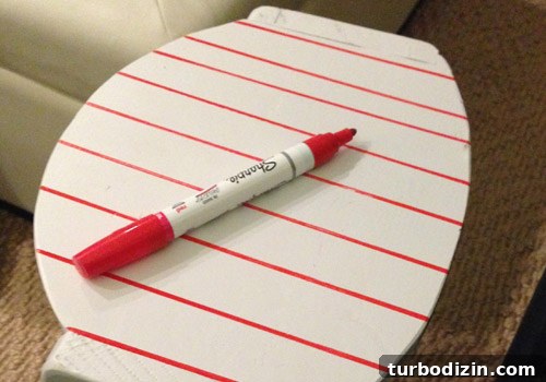 Paint a Chevron Pattern on Wood: Step-by-Step Guide for Perfect Results 3 Red vertical lines on cradle