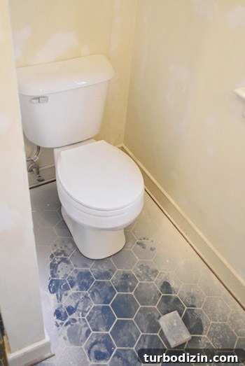 How We Removed Wallpaper From Our Bathroom (Step-by-Step) 11 img 62986 11