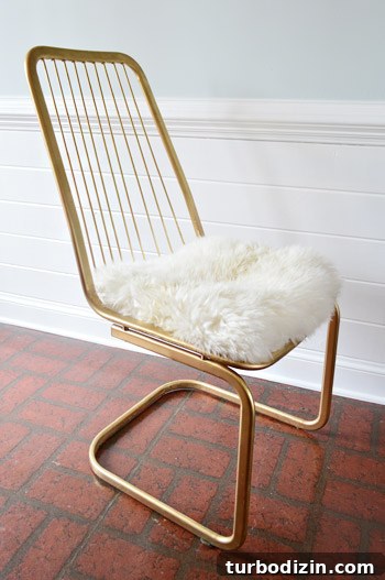 Faux sheepskin on chairs