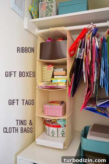 Organize Your Craft Closet: Smart Storage Tips and Layout Ideas 12 Gift wrapping cubbies