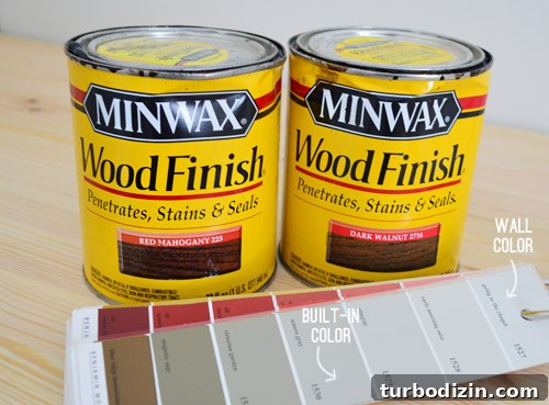 Minwax Stain colors Red Mahogany and Dark Walnut