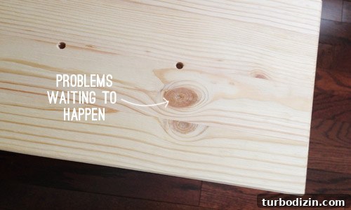 Knot in Wood to be stained