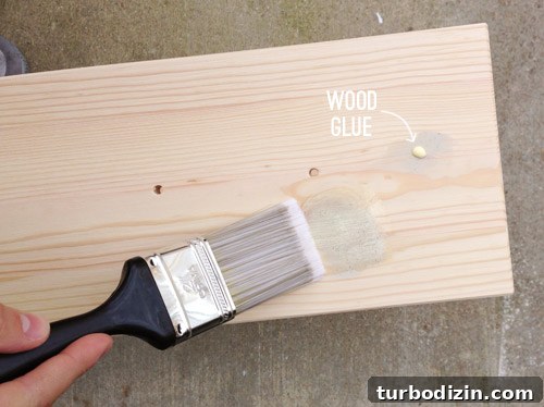 Applying Wood Glue Over Wood Putty To Cover Knot