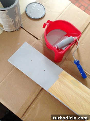 Priming wood drawer with tinted primer