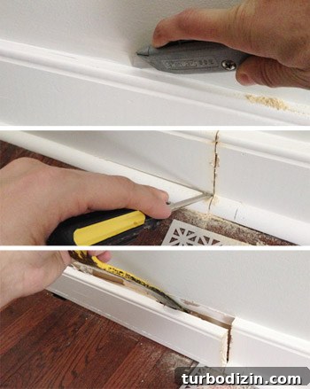 Prying off baseboard to built in a dresser