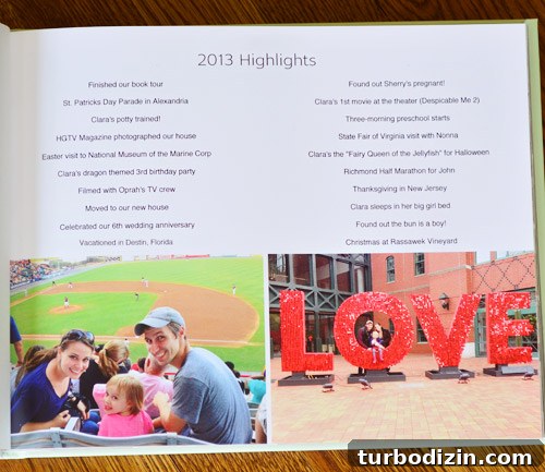Cover Page in Family Yearbook With Highlights From Year