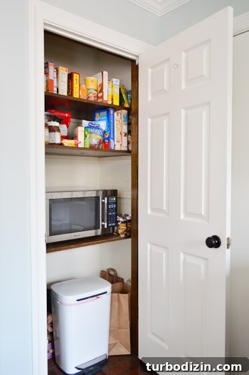 How to Add Extra Pantry Shelves and Install a Microwave 7 Pantry with microwave