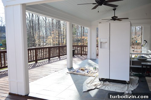 How to Paint a Refrigerator with Appliance Paint: Step-by-Step Guide 16 refrigerator drying on back porch after painting