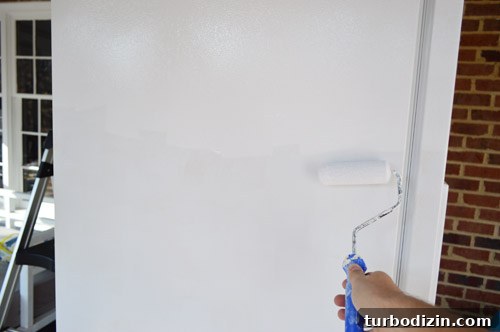 How to Paint a Refrigerator with Appliance Paint: Step-by-Step Guide 17 second coat of appliance epoxy on refrigerator