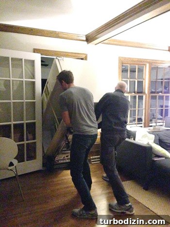 How to Paint a Refrigerator with Appliance Paint: Step-by-Step Guide 6 fitting refrigerator through doorway with door removed