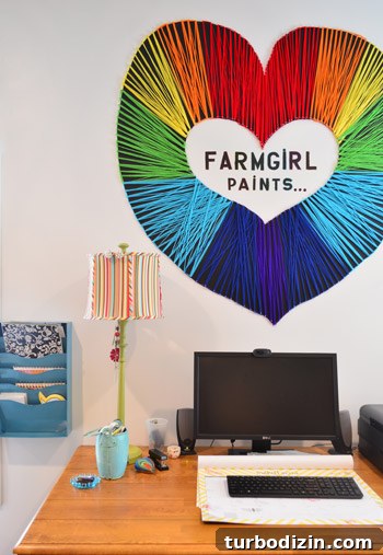 House Crashing: Joyful and Carefree Party Crashers 13 Farmgirl Paints String Art Above Desk