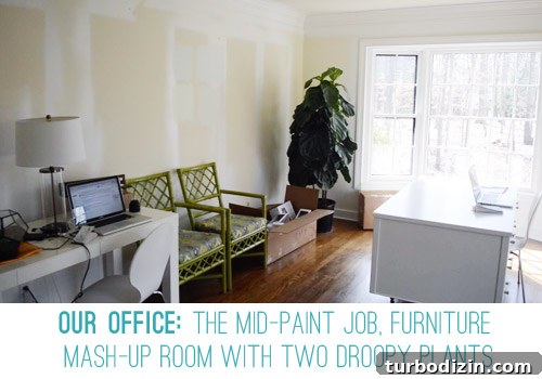 Inside a Real Messy House Tour: 2014 Home Before Cleanup 2 Messy Office With Half Painted And Furniture Partially Moved In