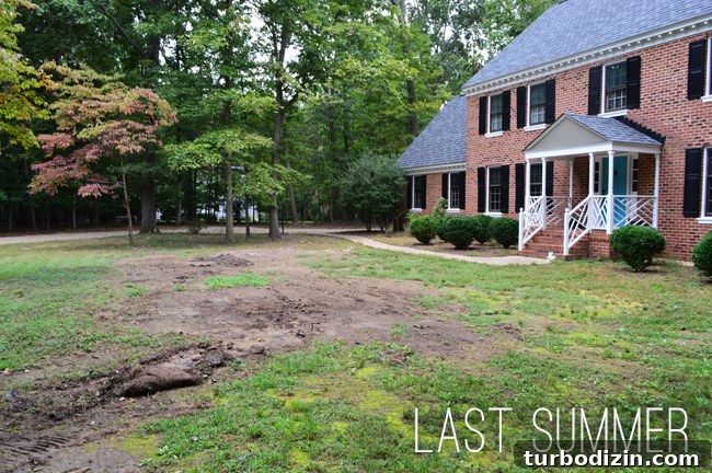 Create Mulch Planting Beds: Step-by-Step Guide for Lush Gardens 11 Before Photo Of Last Summer Ayrd With Patchy Grass