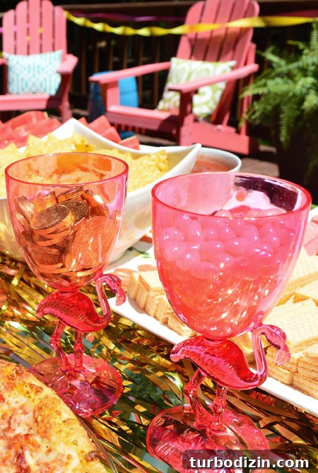Pink and Gold Kids Party Ideas: Decorations, Cake & Outfit Tips 8 Flamingo glasses