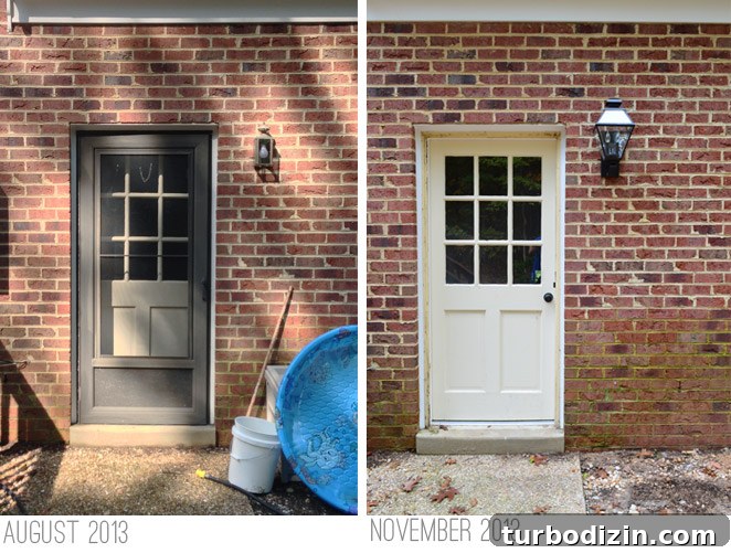 How to Paint a Garage Door and Outdoor Utility Box 3 Side By Side Of Garage Access Door With Screen Door Removed