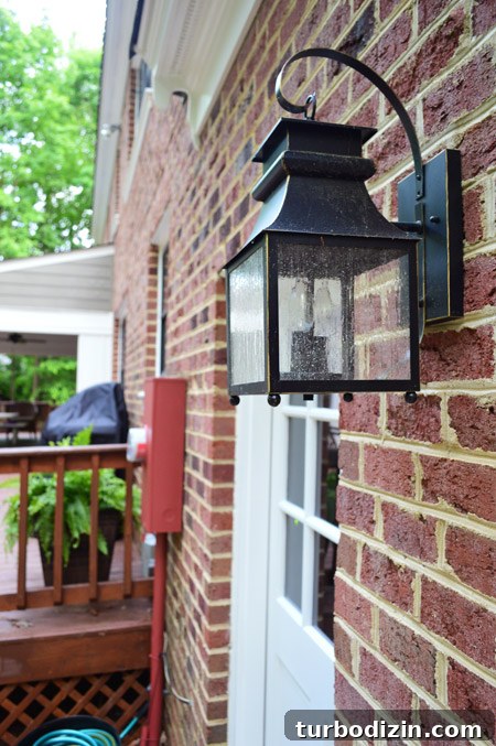 How to Paint a Garage Door and Outdoor Utility Box 6 Traditional Lantern Outdoor Sconce By Garage Door