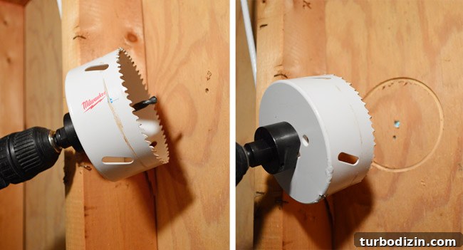 Exterior vent installed