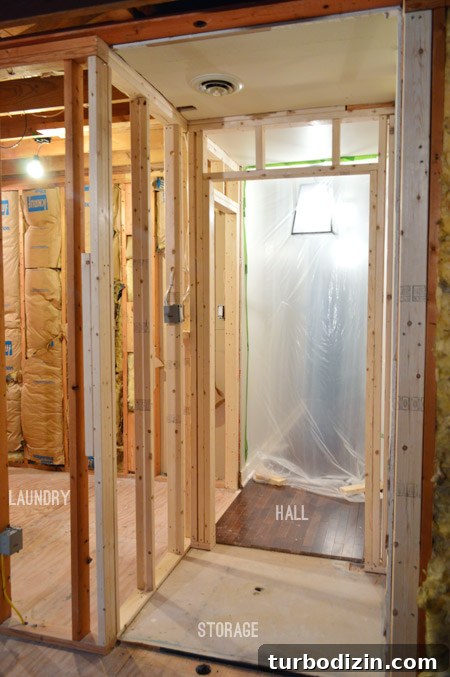 Framing and plastic sheet